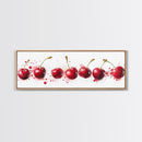 Original Cherry Painting Print - Panoramic Canvas Fruit Illustration - Home Decor For Kitchen - Framed Wall Art - Dining Room Decor