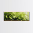Moss Wall Art - Panoramic Canvas Print - Watercolor Painting of Green Moss
