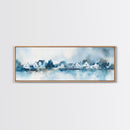 Horizontal Painting Print of Nantucket, Framed Canvas, Nautical Decor, Seascape landscape painting, Panoramic Nantucket Wall Art