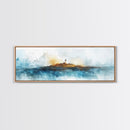Horizontal Painting Print of Nantucket, Framed Canvas, Nautical Wall Art, Seascape landscape painting, Panoramic Nantucket Wall Art