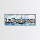 Nantucket Massachusetts Wall Art Framed Canvas Print, Nantucket Painting, Nantucket Nautical Decor, Nautical Landscape Painting