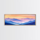 Smoky Mountain Landscape Canvas Print, Blue Ridge Mountains Painting, Panoramic Wall Art, Mountain Cabin Wall Art Home Decor