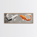 Koi Fish Painting Print, Panoramic Wabi Sabi Wall Art, Horizontal Art, 24x72 Art, Oversized Wide Wall Art, Koi Fish Wall Art