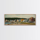 Panoramic Painting Print of Maine, Maine Wall Art, Beautiful Panoramic Seacape Painting, Nautical Landscape Painting