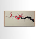 Retro Abstract Wall Art, Framed Canvas Print, Dead Branch Painting on a Black Background, Charcoal Sketch, Charcoal Painting Wall Art
