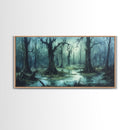 Victorian Swamp Painting Canvas print, Dark and Moody Victorian Gothic Wall Art, Mood Setting Living Room Wall Art, Dark Academia Art