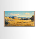 Retro Western Landscape Painting Print, Boho Southern Decor, Fall Decor, Above mantle Art, Centerpiece Art, Landscape Oil Painting