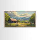 Barn Landscape Oil Painting Canvas Print, Rustic Farmhouse Home Decor, Modern Farm House Wall Art, Barn Wall Art, Barn Decor