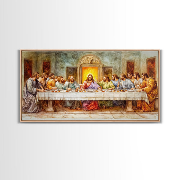 The Last Supper Reimagined - Framed Canvas Print - Christian Wall Art - Christian Decor - Jesus Painting - Jesus Art, photo 2 of 7