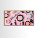 Retro Preppy Makeup Canvas Print, Makeup Art, Makeup Painting, Dorm Room Wall Art