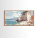 Whimsical Home Decor, Framed Canvas Print, Ireland Painting, Light and Airy Home Decor, Light Art, Nautical Seascape Landscape Painting