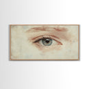 Closeup Study of an Eye Framed Canvas Print, Eye Oil Painting, Whimsical Home Decor, Paint of a Blue Human Eye