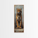 Majestic Tiger Painting Framed Canvas Print, Animal Wall Art, Rustic Decor Above Sofa Art, Bedroom Art Living Room Art Christmas
