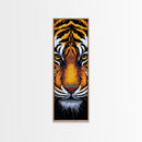Fierce Tiger Face Framed Canvas Print, Bold Animal Wall Art, Wildlife Decor Above Couch Art, Statement Piece Christmas