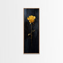 Golden Rose Painting Framed Canvas Print Elegant Art Nouveau Flower Decor, Rose Painting, Yellow Flower Canvas, Living Room Botanical Prints