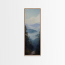 Misty Mountain Fog Framed Canvas Print Peaceful Nature Landscape Painting, Smoky Mountain Art, Above Bed Wall Art, Blue and Green Wall Art, Guest Room Art