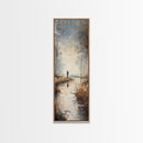 Fisherman painting peaceful landscape framed canvas print, autumn outdoor wall art, rustic decor, nature lovers gift, tranquil scene decor