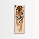 Framed Canvas Print Intense Tiger Painting, Wild Animal Art, Bold Orange Wall Decor, Living Room Above Sofa Art, Unique Gift Idea