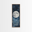 Framed Canvas Print Majestic Moon on Dark Sky, Coastal Inspired Wall Art, Nautical Home Decor, Large Wall Art Above Sofa Gift Him