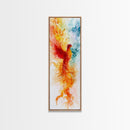 Ethereal Phoenix Rising from the Ashes in Subtle Pastel Shades – Mystical Bird Canvas Print, Ideal Wall Art for Calm and Cozy Spaces