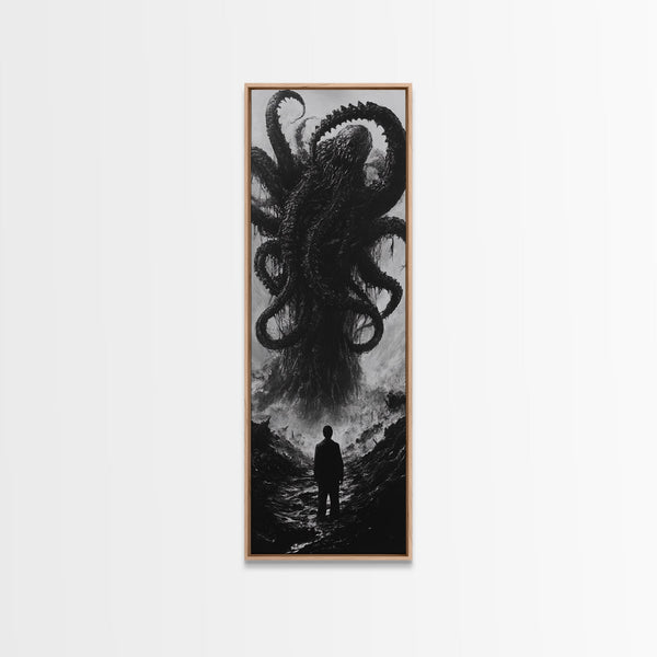 Cosmic Horror Wall Art Framed Canvas, Cthulu Painting, Lovecraftian Style Horror Painting, Horror Decor, Halloween Wall Art, Clearance Art, photo 2 of 9