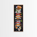 Funky Kitchen Wall Art Sushi Painting Print Framed Canvas | Sushi Decor | Kitchen Painting Decor | Kitsch Decor | Eclectic Wall Art