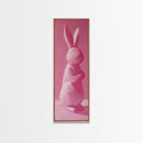 Abstract Painting Print of a Bunny Rabbit, Pink Wall Art, Preppy Wall Art, Gift For Her, Girl's Room Wall Art, Rabbit Painting, Girl Art