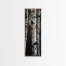 Birch Tree Forest Framed Canvas Print Rustic Wabi Sabi Woodland Art Minimalist Bedroom or Living Room Fall Wall Art Decor