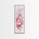 Elegant Perfume Bottles Framed Canvas Print Pink Abstract Art Wabi Sabi Decor Light Pink Bedroom Artwork Feminine Minimalist Wall Art
