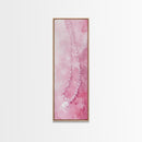 Elegant Pearl Necklace Canvas Print Whimsical Art Long Narrow Wall Art Pink Abstract Art Gift Idea Decorative Jewelry Painting Vertical