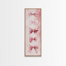 Bow Illustration Canvas Print Pink Whimsical Art Light Abstract Wall Art Vertical Art Feminine Gift Idea Bedroom Rustic Dorm Decor