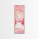 Serene Sunset Landscape Painting Framed Canvas Print with Light Pink Tones for Calm Living Room Art or Above Sofa Wall Decoration