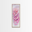 Pastel Beads Canvas Print - Whimsical Tall Narrow Art, Pink Pearl Inspired Jewelry Painting, Vertical Art for Boho Bedroom