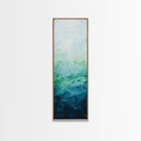 Gradient Watercolor Framed Canvas Print in Green and Blue, Sage Green Wall Art, Minimalist Art, Bedroom Art, Living Room Art