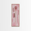 Hairbrushes And Combs Framed Canvas Print Light Pink Wall Art Minimalist Art Long Narrow Wall Art Tall Skinny Art Gift Idea