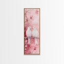 Lovebirds Canvas Print Cherry Blossom Pink Art Romantic Wall Decor Feminine Aesthetic Whimsical Gift Idea Bedroom Art