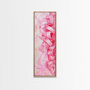 Pink Ribbons Canvas Print Abstract Feminine Wall Art Whimsical Vertical Decor Skinny Boho Gift Idea Light Pink Aesthetic