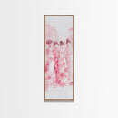Dreamy Cherry Blossom Dresses Framed Canvas Print, Light Pink Wall Art, Botanical Prints, Whimsical Art, Above Sofa or Bedroom Decor