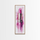 Bold Pink Lipstick Framed Canvas Print Feminine Modern Wall Art Beauty Decor Moody Pink Abstract Painting Bedroom Art Gift Idea