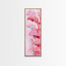 Elegant Hand Fans Framed Canvas Print Chinoiserie Wabi Sabi Wall Art Vertical Pink Decor Skinny Tall Art Light Pink Wall Art