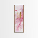 Pink Fountain Pens Canvas Print Whimsical Art Writer’s Gift Minimalist Art Living Room Decor Unique Office Wall Art Illustration