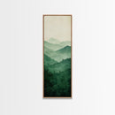 Smoky Mountain Layers Framed Canvas Print Serene Landscape Painting Green Nature Scene Above Sofa Art Living Room Decor