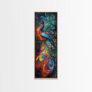 Ethereal Peacock Art Framed Canvas Print, Rustic Decor Accent Ideal for Moody Art and  Home Décor, Vibrant Bird Art