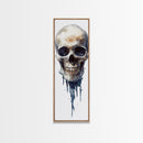 Framed Canvas Print Skull Art for Gothic Decor, Moody Halloween Wall Art, Original Skull Artwork, Living Room Art, Gift Idea for Him