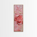 Abstract Pink Rose Textured Canvas Print, Light Pink Botanical Wall Art, Rose Painting Bedroom Art, Minimalist Floral Artwork