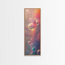 Ethereal Bubble Abstract Framed Canvas Print in Soft Pastels, Light Pink Wall Art Ideal for Bedroom or Contemporary Spaces