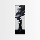 Smoke Abstract Art Canvas Print Black White Contemporary Modern Home Decor Moody Wall Art Vertical Long Narrow Artwork
