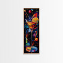 Vibrant Cocktail Glass Framed Canvas Print | Espresso Martini Wall Art | Whimsical Art | Living Room Art | Modern Decor | Kitchen Artwork