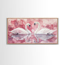 Elegant Swan Painting Framed Canvas Print Featuring Swan Painting and Moody Art Pink Wall Art Bedroom Wall Art Romantic Living Decor