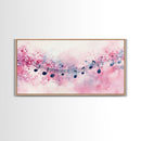 Music Notes Canvas Print Pink Abstract Art Musical Gift Idea Therapy Room Decor Boho Minimalist Wall Art Living Room Accent
